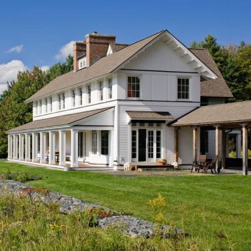 Architect: John Tittmann, Albert, Righter & Tittmann, Boston, MA &nbsp; This farm villa synthesizes the modest, local farmhouse vernacular with the traditional Neoclassical European villa. While elegant detailing and proportions recall local and distant historic precedents, a contemporary, minimalist spirit infuses the interior.