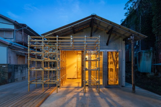 Frontal view at night