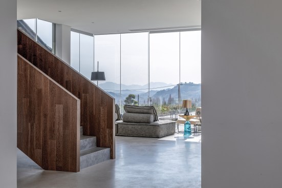 lounge facing the mountain forest