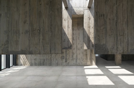 Concrete Staircase with Red Skylight (Photo: Haobo Wei)