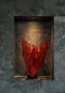 Serenity Indian Wells luxury mansion modern artwork display with lighting detail