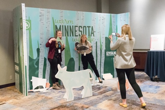 WLS attendees capitalize on an Instagram-worthy backdrop by event platinum sponsor Ryan Cos., a national real estate development company based in Minneapolis.