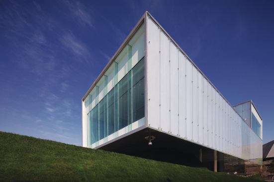 Irish pavilion - Office of Public Works—Architectural Services

That's right: Ireland's translucent, U-shaped pavilion was designed by the architectural arm of that country's Office of Public Works.