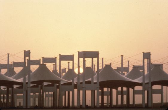 The Hajj Terminal at King Abdul Aziz International Airport, Jeddah, Saudi Arabia.