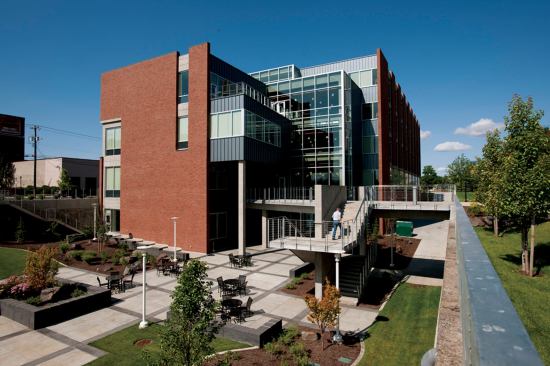 Washington State University College of Nursing, Spokane 
Architect: Integrus Architecture, Spokane. 
Completion: 2009. 
Brief: $34.6 million, 90,000-s.f. center includes an amphitheater and medicinal garden. Earned a 2010 AIA Spokane Honor Award, 2010 Masonry Industry Promotion Group Merit Award, and 2009 City of Spokane Award.