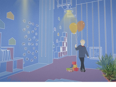 A sketch idea about the spaces in the school
