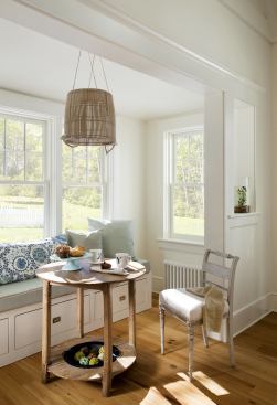 Longleaf Lumber provided reclaimed quartersawn antique heart pine for the flooring. No-VOC Mythic paint adorns the walls.