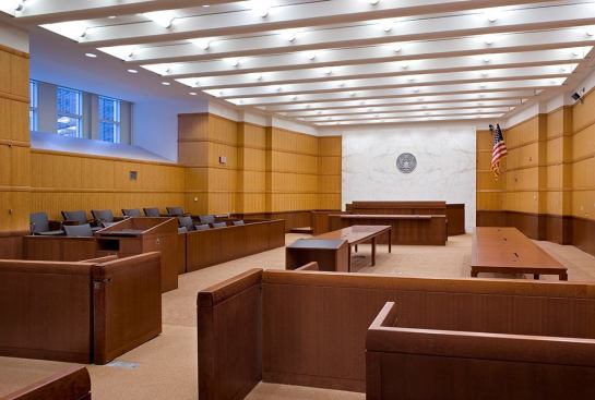 U.S. Federal Courthouse, Brooklyn, N.Y., Pelli Clarke Pelli Architects, 2006 (courtroom)