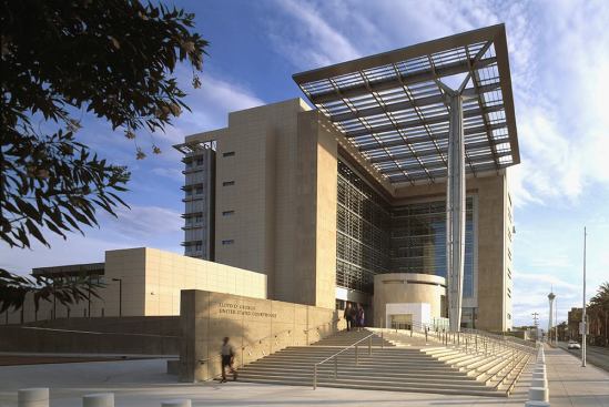 Lloyd D. George Federal Courthouse, Las Vegas, Cannon Dworsky Associates, 2000 (exterior)