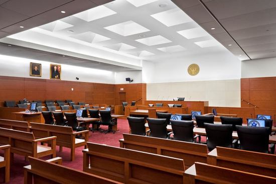 U.S. District Courthouse, Orlando, Fla., Leers Weinzapfel Associates, 2007 (courtroom)