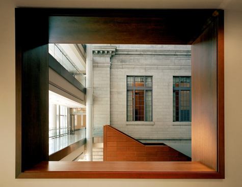 Wheeling Federal Building and U.S. District Courthouse, Wheeling, W.Va., Goody Clancy, 2004 (view to lobby)