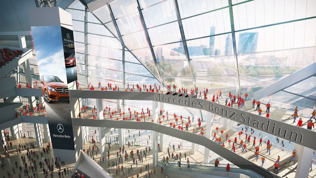 Rendering of bridges along the stadium's City Window (Aug. 2015).