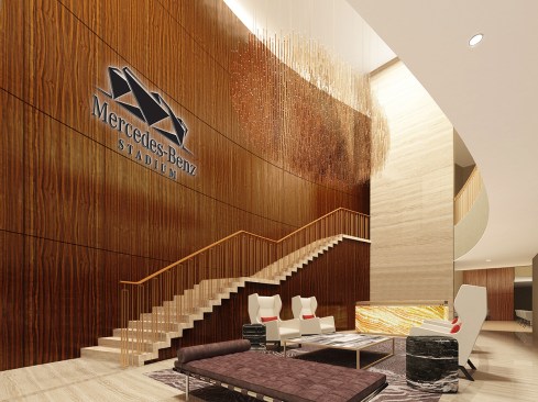 Rendering of stair in the Owner's Club (Aug. 2015).
