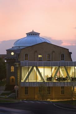 Architecture students settle in for an evening of work.