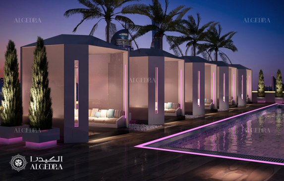 Cabanas by the pool design