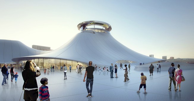 Rendering of the museum's public plaza. (Sept. 18, 2015)