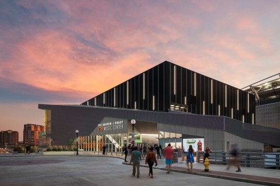 Tucked into the skyline and facing the Ohio River, the Brady Center for Music welcomes patrons.