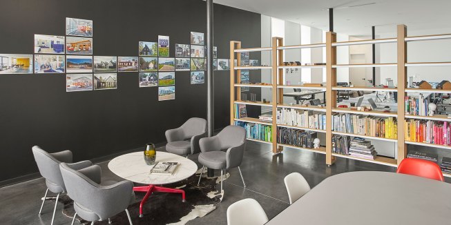 Studio portfolio wall.