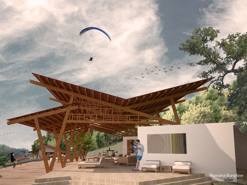 External Views of the House on the Lake Pavna, close to Mumbai