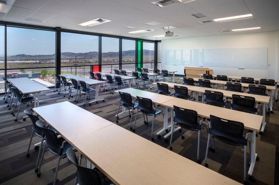 State-of-the-art classrooms allow for a variety of teaching settings. Movable furniture, tiered furniture, and a raised flooring system are planned to maximize flexibility to adapt to future technologies and pedagogy requirements.