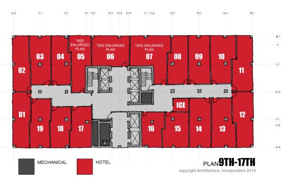 The+plans+for+the+9th+through+17th+floors+of+the+100+N.+Main+Building+in+Downtown+Memphis.