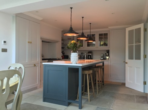 Interior of bespoke hand painted kitchen