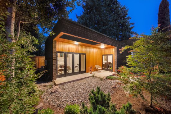 ADU Exterior at night