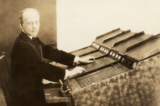 Thomas Wilfred Sitting at the Clavilux “Model E,” about 1924.