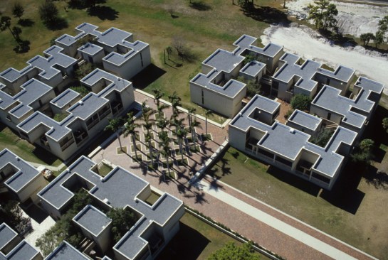 Aerial view of Pei Dormitories at New College.