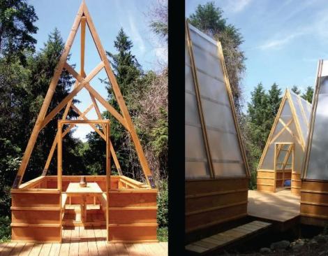 Swamp Hut - Newton, Massachusetts The Swamp Hut is designed to sit lightly upon the land. Four huts surround a central deck creating a protective enclosure. Each building component has distinct characteristics appropriate to its use.
Architect: Moskow Linn Architects