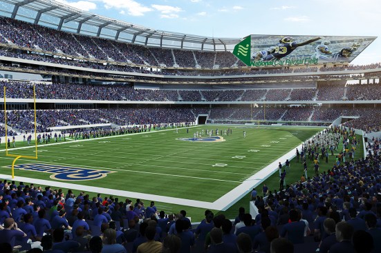 Rendering of interior bowl facing north.