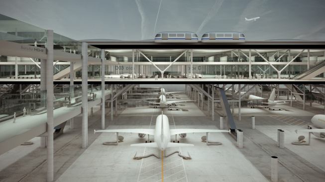 Planes go through&nbsp;the Drive-Through Airport like a carwash, with three stages: arrival, service, and departure.