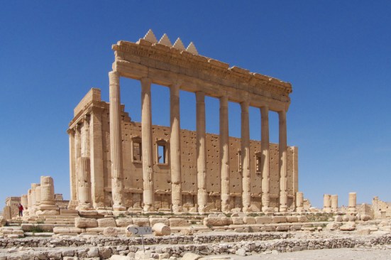 Ruins of the Temple of Bel as photographed in 2009. Currently, a group of activists is aiming to re-construct the UNESCO World Heritage site with their online archive New Palmyra (#NewPalmyra). 