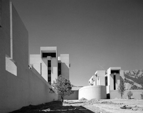 The 214,500-square-foot center’s mass is formed by two clusters of towers.