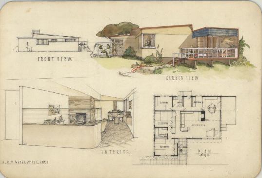 Kem Weber, A "Kem Weber System" House, 1942&nbsp;&nbsp;&nbsp;