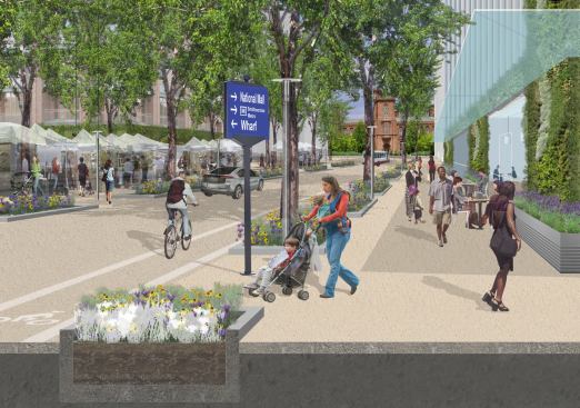 In the future, 10th Street, SW will become an inviting civic corridor connecting the National Mall to the Southwest waterfront.