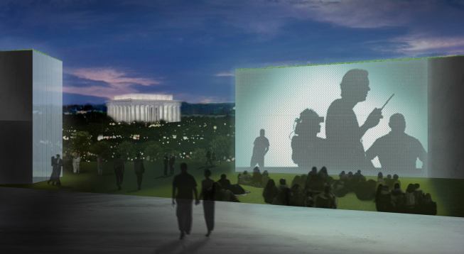 Pavilions with views to the Lincoln Memorial.