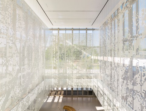 The Gingko-inspired scrim at the Missouri Botanical Garden