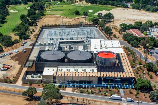 The building’s 150,000 high-efficiency photovoltaic panels and an off-site solar farm reduces greenhouse gas production by 68 percent, making the school a leader in sustainable energy.
