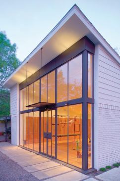2010 RADA  Pilates Studio and Carport, Dallas Merit Award/Renovation Architect/interior designer: Susan Appleton Architecture, Dallas; Builder: Hammond Remodeling, Sunnyvale, Texas   Given a tight budget, Susan Appleton, AIA, LEED AP, produced an unfussy yet elegant design for this Pilates studio and carport. Even with the custom fabricated steel window wall and other metal work, Appleton kept the cost low by reusing most of the existing garage.