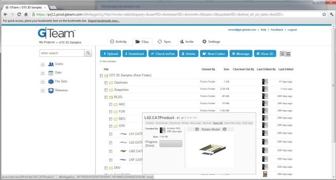 The GTeam file management system allows users to preview files.