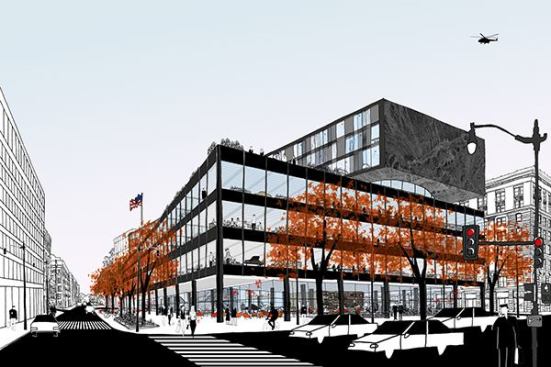 Exterior rendering showing additional floors.