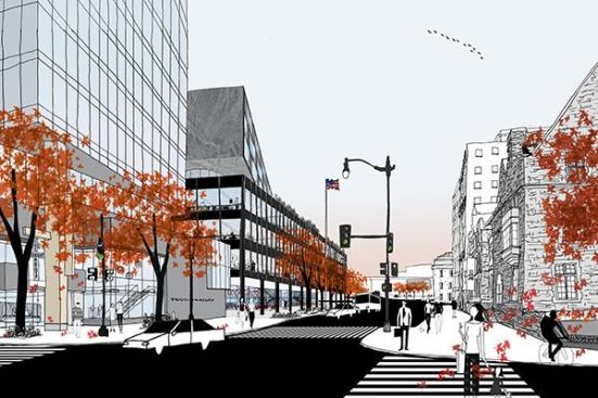 Exterior rendering showing additional floors.