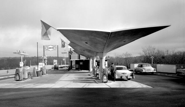 Diamond Gas Station, ca 1950s, location unknown