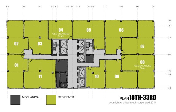 The+plans+for+the+18th+through+33rd+floors+of+the+100+N.+Main+Building+in+Downtown+Memphis.+