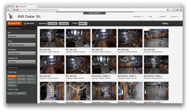 In the gallery view, users can search for images using the project-specific indexing system they set up when tagging their photos.