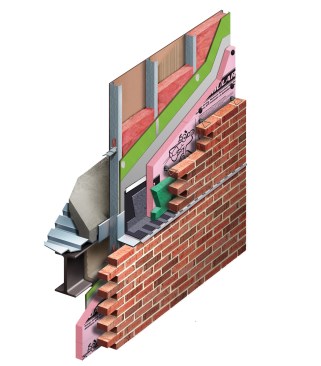 A rendering of Owens Corning's CavityComplete Wall System.