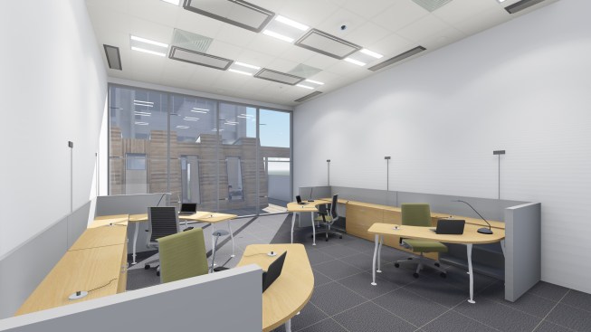 A rendering of the control, or benchmarking, room.