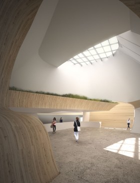 View of Atrium from Warf (East) Entry