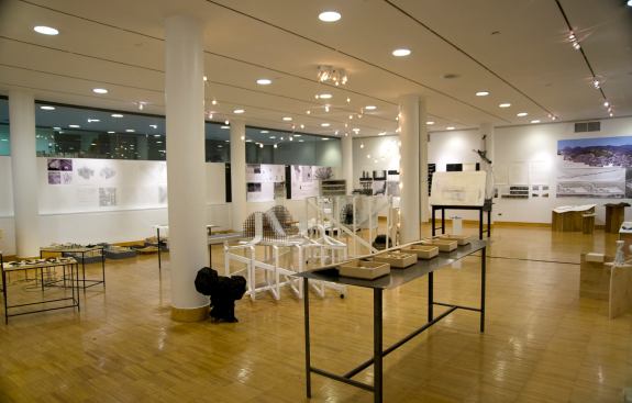 Thesis projects on display in the Cooper Union gallery.
